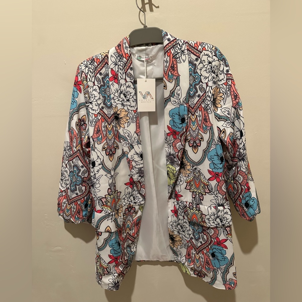 Vactchio NWT Stunning Colorful Floral Women's Floral Blazer/Jacket Made in Italy